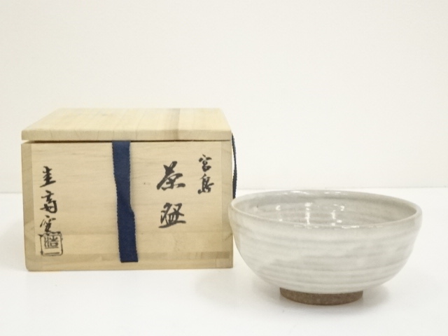 JAPANESE TEA CEREMONY / MIYAJIMA WARE TEA BOWL CHAWAN 
